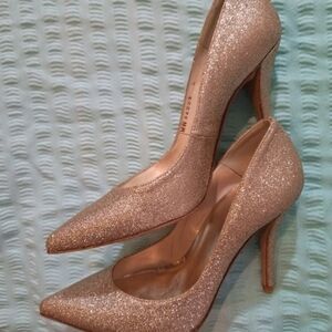 Stuart Weitzman Women's Sparkling Heels Gold Shimmer